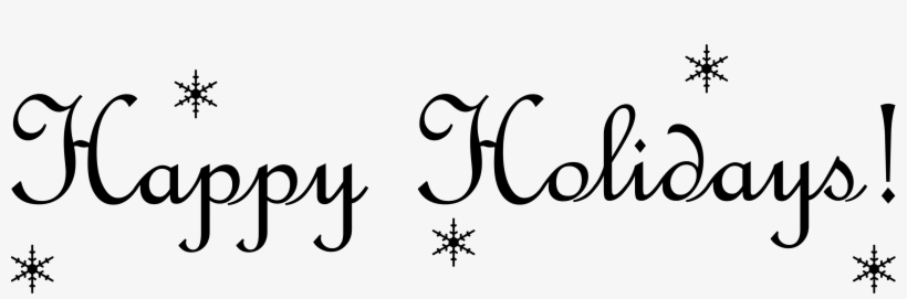 Happy Holidays Black And White Clipart, transparent png #23844