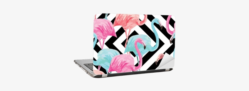 Flamingo Watercolor Pattern, Geometric Background Laptop - Tropical Wallpaper Flamingo, transparent png #24066