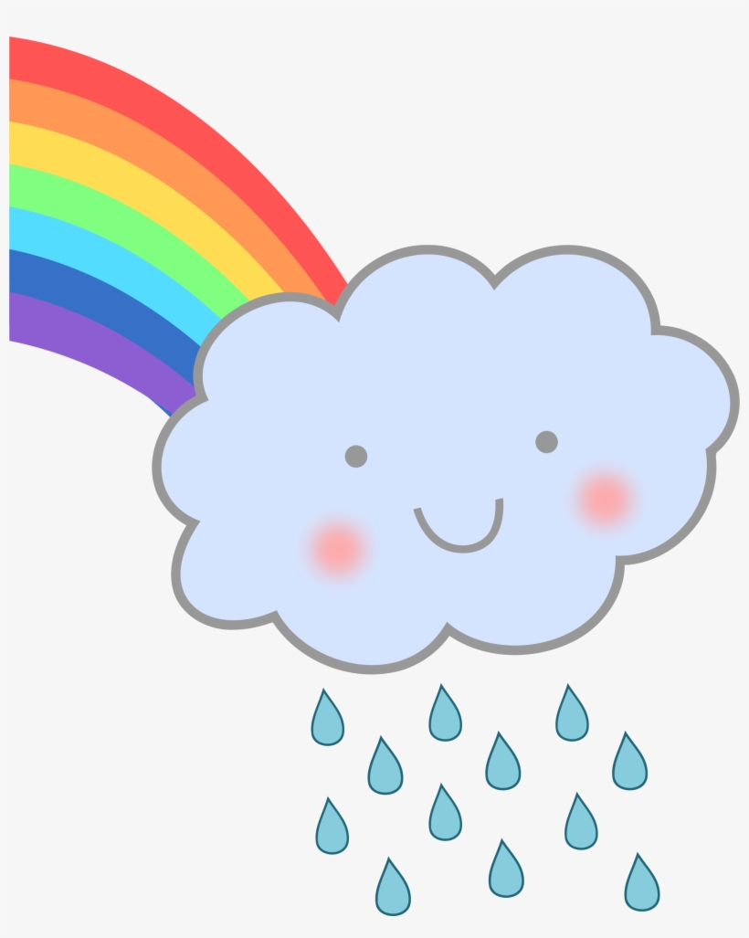 Raindrops Clipart Wind Rain - Rain Cloud And Rainbow, transparent png #24685