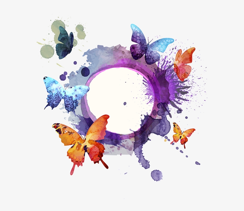 Butterfly Watercolor Purple Background, transparent png #24823
