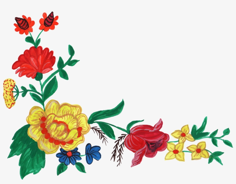 5 Watercolor Flower Corner Vol - Png Format Flowers Png Images Hd, transparent png #24851