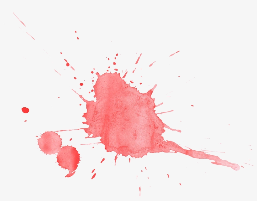 Red Watercolor Splatter - Coral Watercolor Splashes Png, transparent png #25124