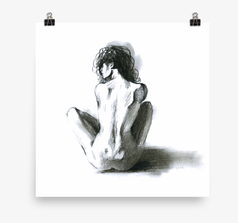 Printed Watercolor Hot Girl Poster Of A Sexy Naked - Figure Drawing, transparent png #25566