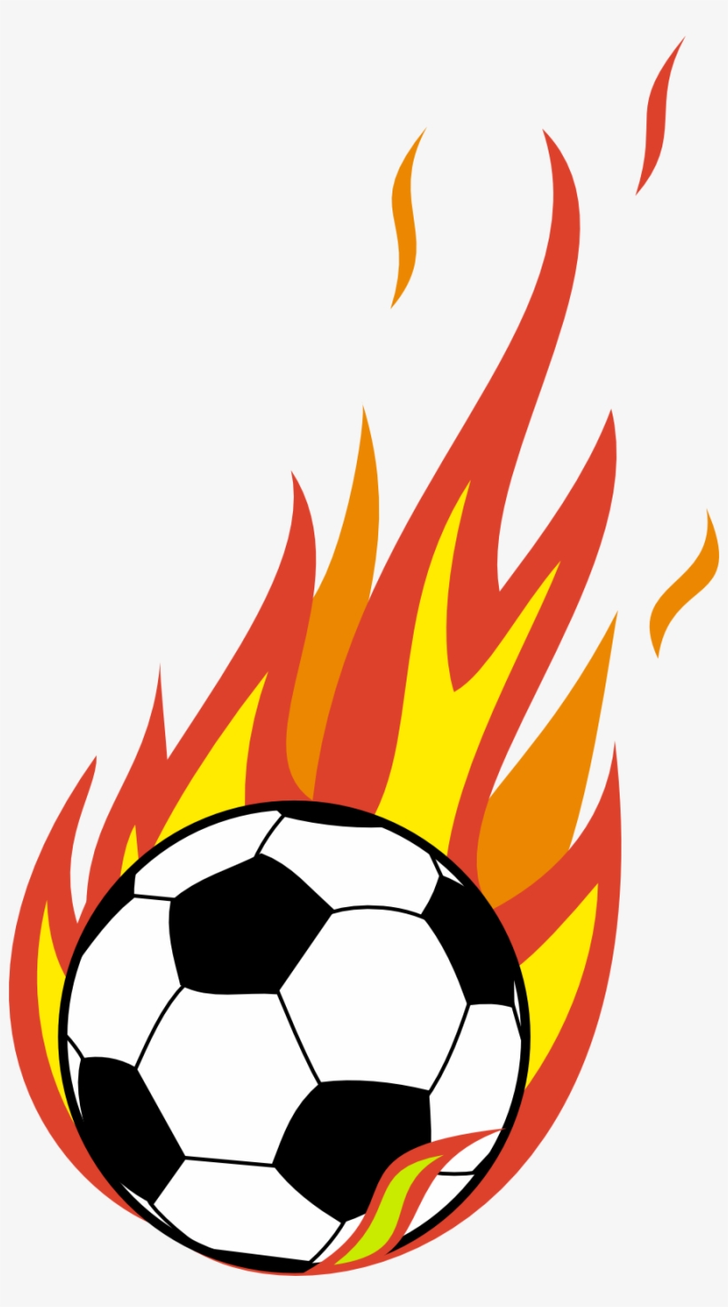 Soccer Ball With Flames Clipart - Flaming Soccer Ball Png, transparent png #25696