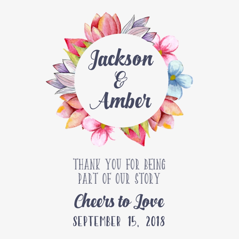 Romantic Watercolor - Wine Label, transparent png #25867