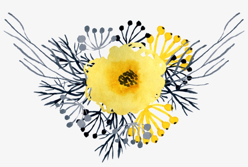 This Graphics Is Watercolor Yellow Flower About Watercolor, - Watercolor Painting, transparent png #25870