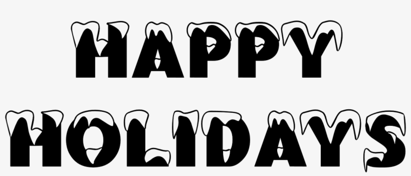 Happy Holidays Images Black And White, transparent png #26473
