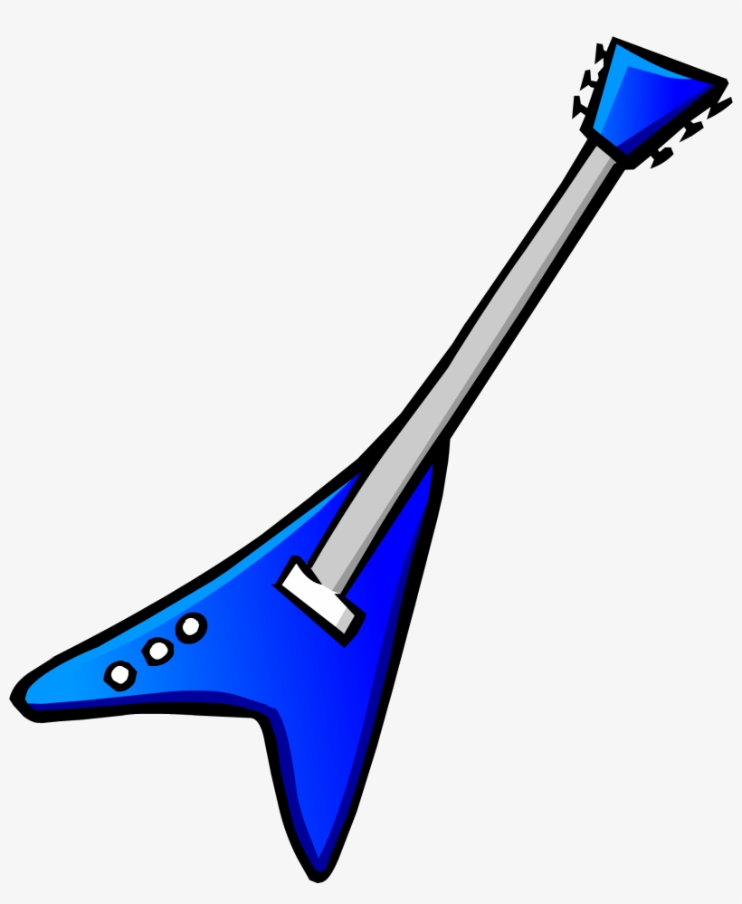 Blue Electric Guitar Icon 5063 - Club Penguin Red Electric Guitar, transparent png #26617