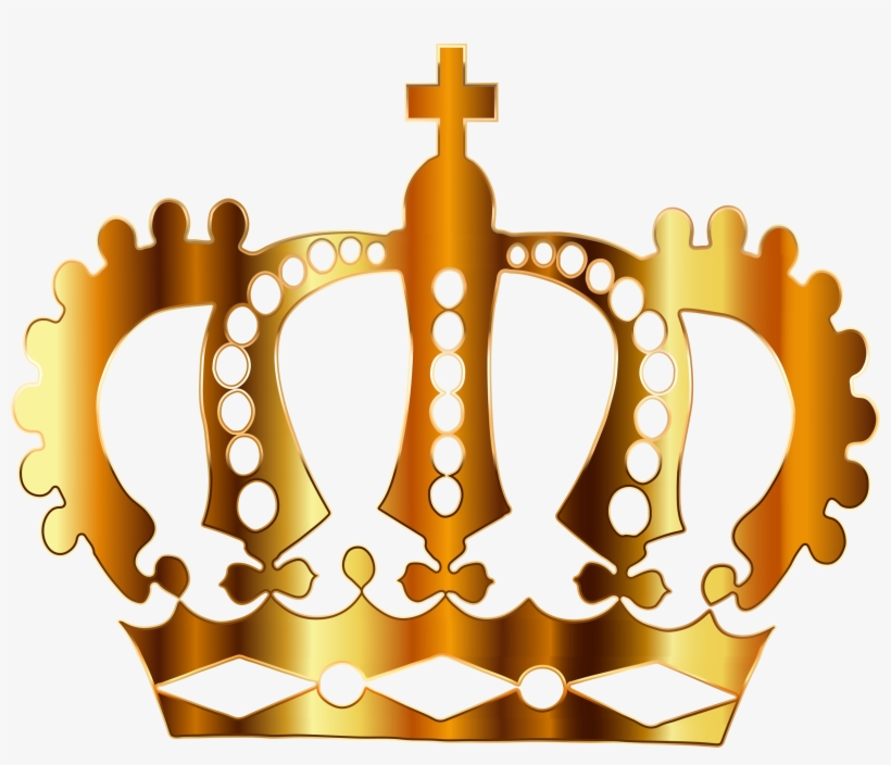 Gold Royal Crown Silhouette No Background Big - Crown With No Background, transparent png #26639