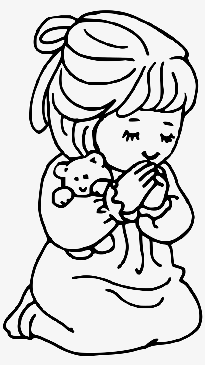 Image Black And White Library Girl Icons Png And Downloads - Drawing Of A Girl Praying, transparent png #26920