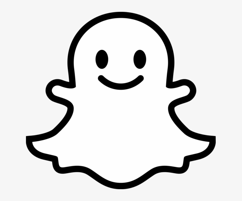 Snapchat Ghost Png Jpg Library Stock - Snapchat Ghost Black And White, transparent png #27052