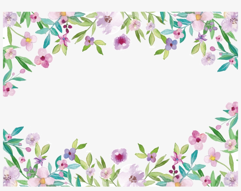 Painting Clip Art Flowers - Watercolor Flower Border Clipart, transparent png #27054