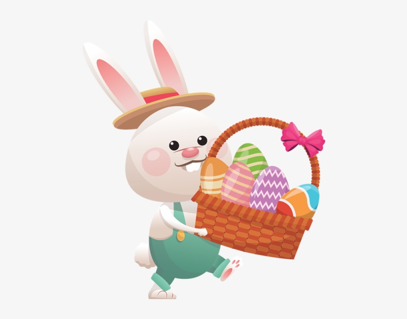 Easter With Eggs Basket - Easter Bunny, transparent png #27341