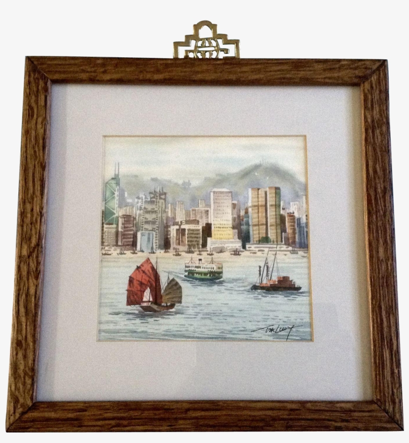 Hong Kong Harbor Watercolor Painting Works On Paper - Watercolor Painting, transparent png #27421