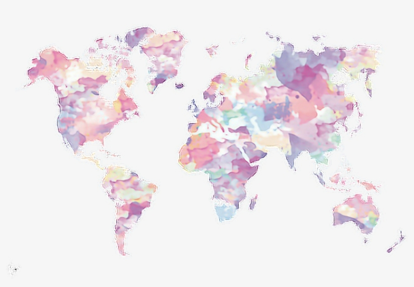 Wallpaper Pc, Tumblr Wallpaper, Wallpaper Laptop Desktop - Pastel Watercolor World Map, transparent png #27672