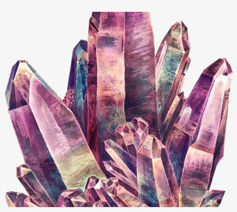 Watercolor Painting Crystal Mineral Rock Diamond Decoration - Mineral Art, transparent png #27711