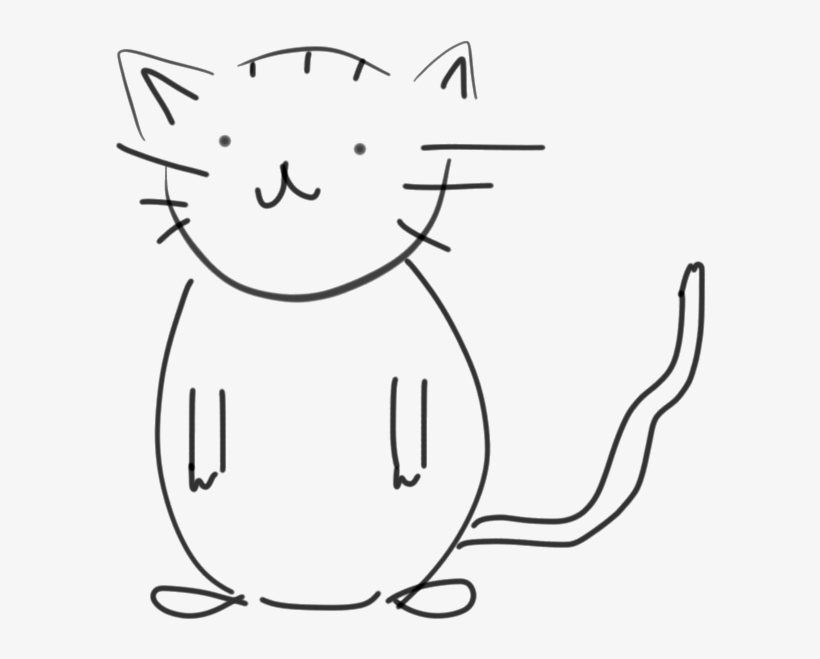 Black And White Cat Sketch - Sketch, transparent png #28404