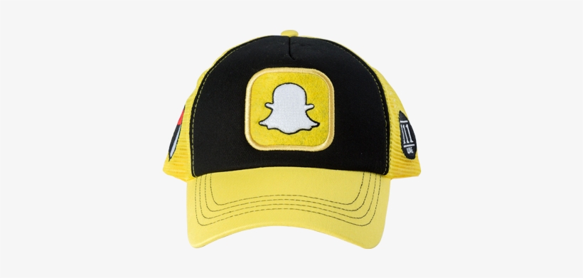 B180 Snapchat Logo Unisex Half Mesh Cap - Snapchat Hat, transparent png #28862