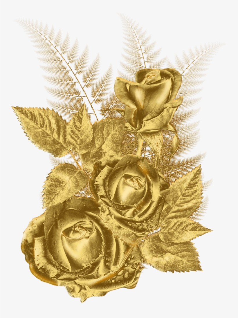 Png Transparent Gold Flowers Clipart - Golden Flower Transparent Background, transparent png #29214