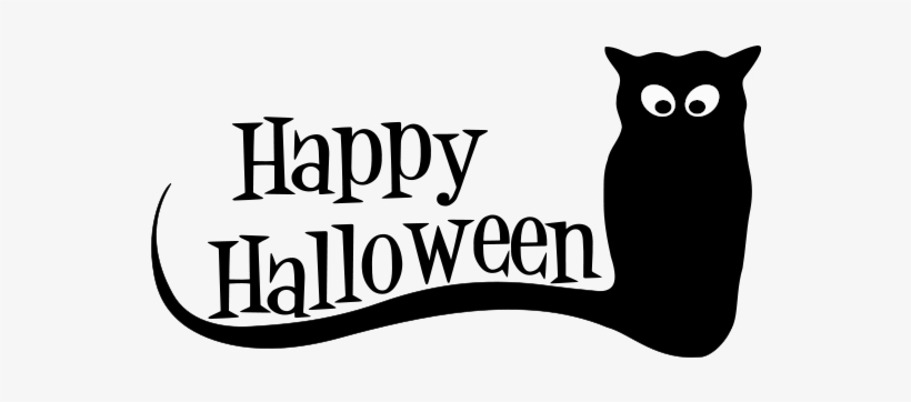 Happy Halloween Clipart Black And White - Free Transparent PNG Download -  PNGkey