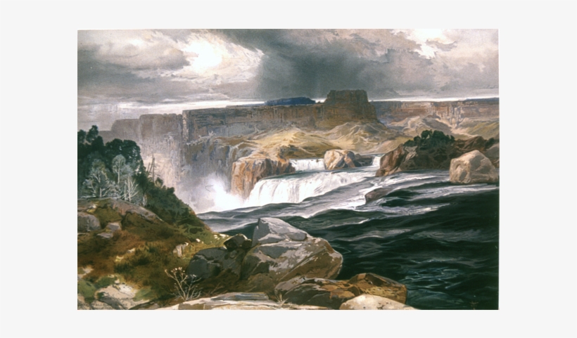 Great Falls Of Snake River - Thomas Moran Yellowstone Valley, transparent png #29640