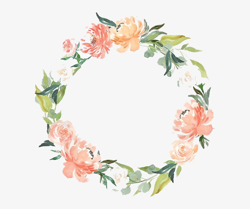 Clip Art Library Download Floral Set Png Peoplepng - Peach Wreath Baby Shower Invitations, transparent png #29694