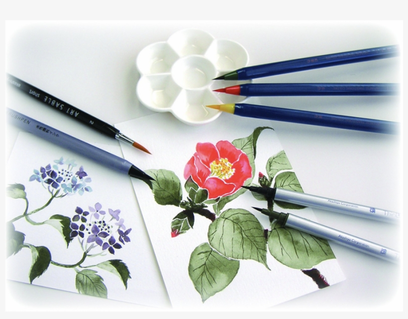 Akashiya Sai Watercolor Brush Pen - 20 Color Set (1, transparent png #29719