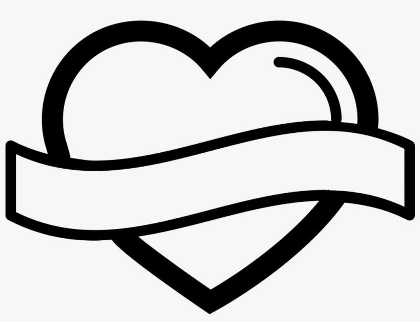 Heart Shape Outline With Banner Label Comments - Clipart Banner Shapes Hd, transparent png #200506