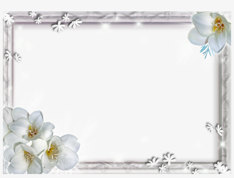 White Flower Frame Png File - White Flower Frame Png, transparent png #201934