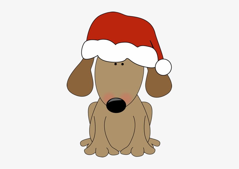 Dog Wearing A Santa Hat - Cartoon Dog With Santa Hat, transparent png #201981