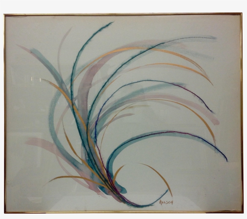 Acrylic Watercolor & String Painting By Nelson On Chairish - Grass, transparent png #202110