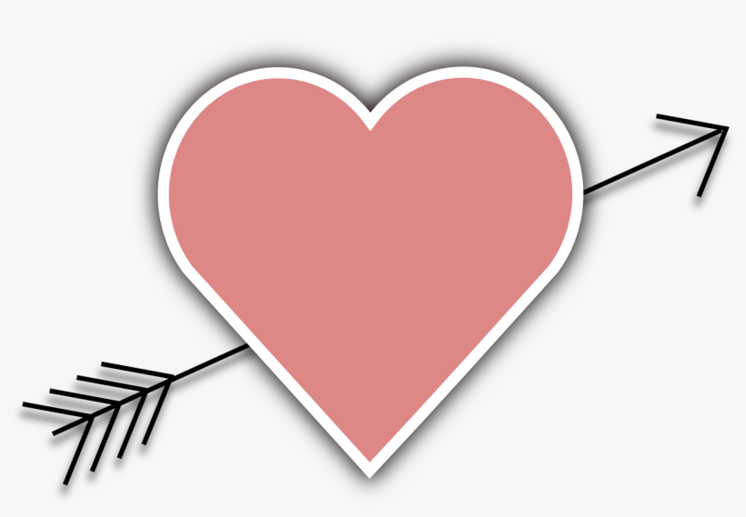 Heart With Arrow Clipart - Love Heart With Arrow, transparent png #202371