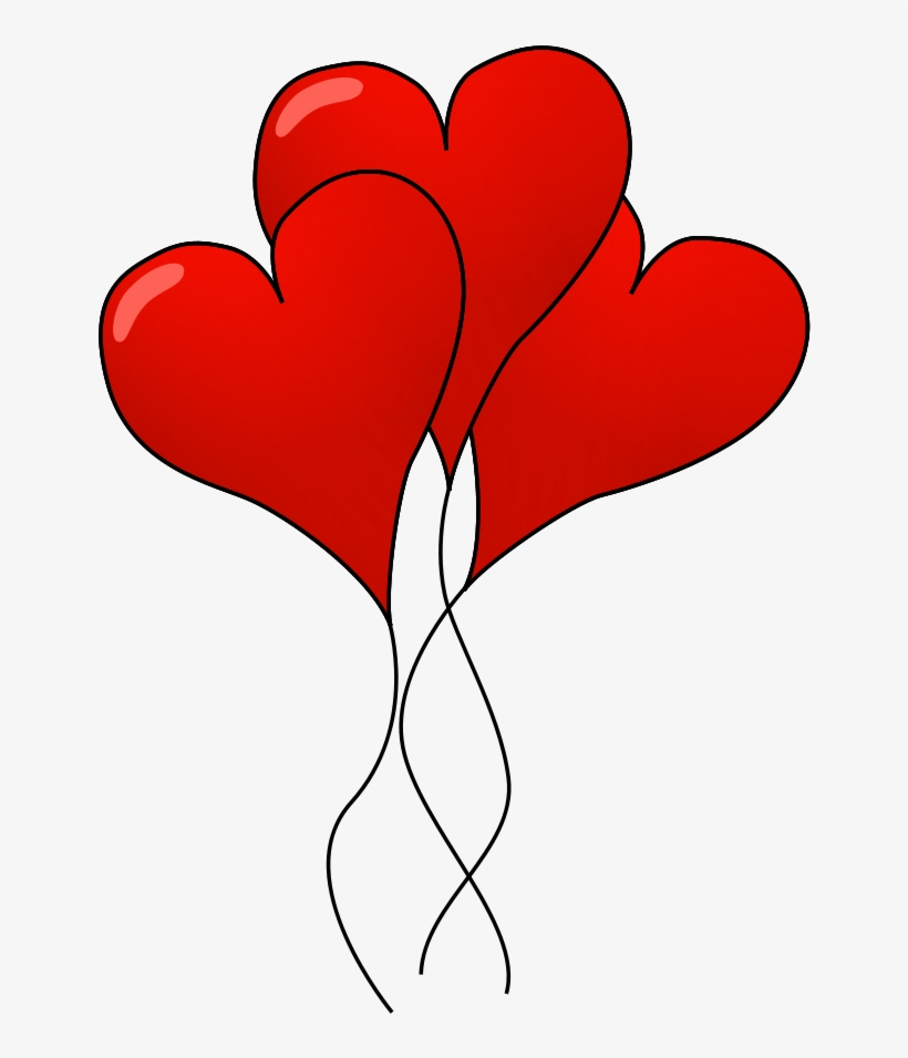 Heart Balloons - Valentines Day Clipart Free, transparent png #202585
