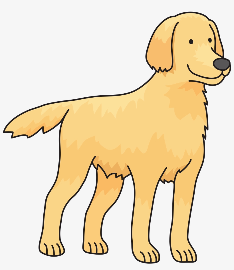 Onlinelabels Clip Art Dog Details - Golden Retriever Easy Drawing, transparent png #202843