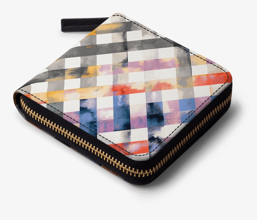 Dailyobjects Gingham Watercolor Orange Yellow Zip Wallet - Peopic Retail Private Limited, transparent png #202938