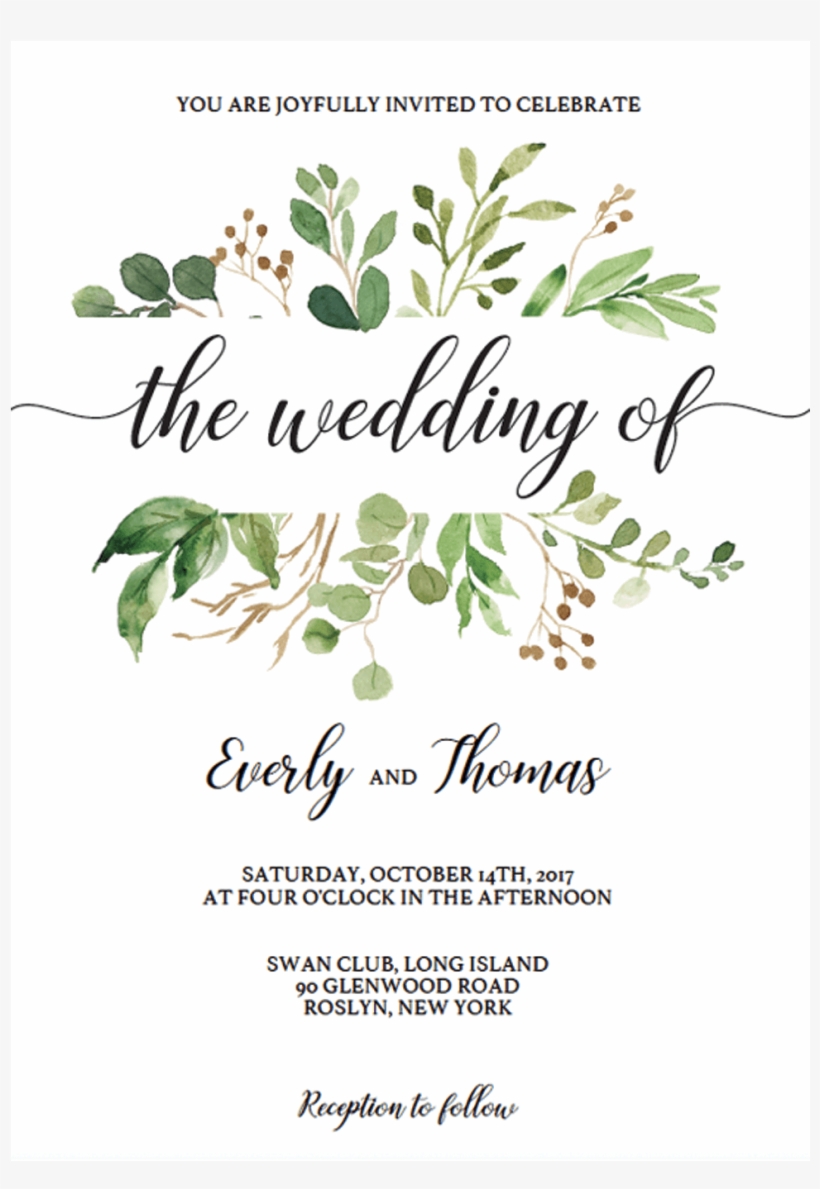 Watercolor Wedding Invitation Template Download By - Zazzle Greenery Bridesmaid Personalised-10 Tote Bag, transparent png #203126