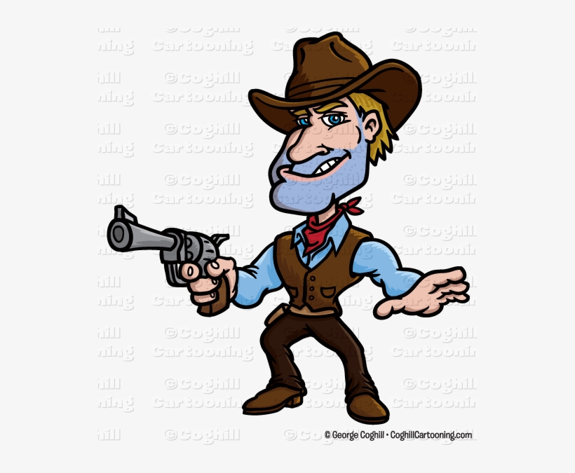 Cartoon Gunslinger Cowboy Clip Art Stock Illustration - Cartoon Cowboy Transparent Background, transparent png #203547