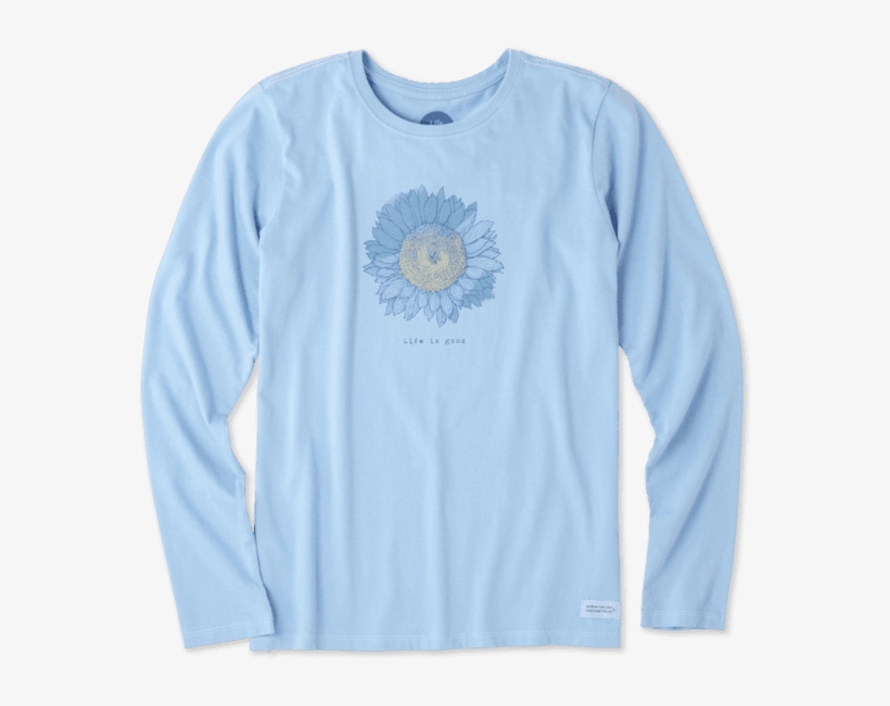 Women's Engraved Sunflower Long Sleeve Crusher - Long-sleeved T-shirt, transparent png #203823