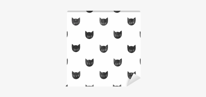 Seamless Pattern With Watercolor Black Cats - Watercolor Painting, transparent png #203869