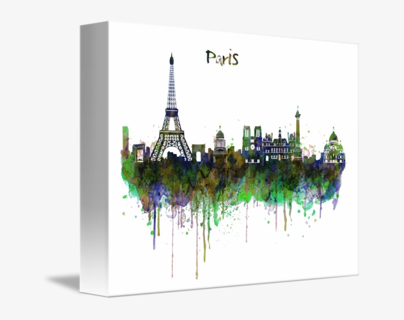 "paris Skyline Watercolor" By Marian Voicu - Watercolor Painting, transparent png #203940