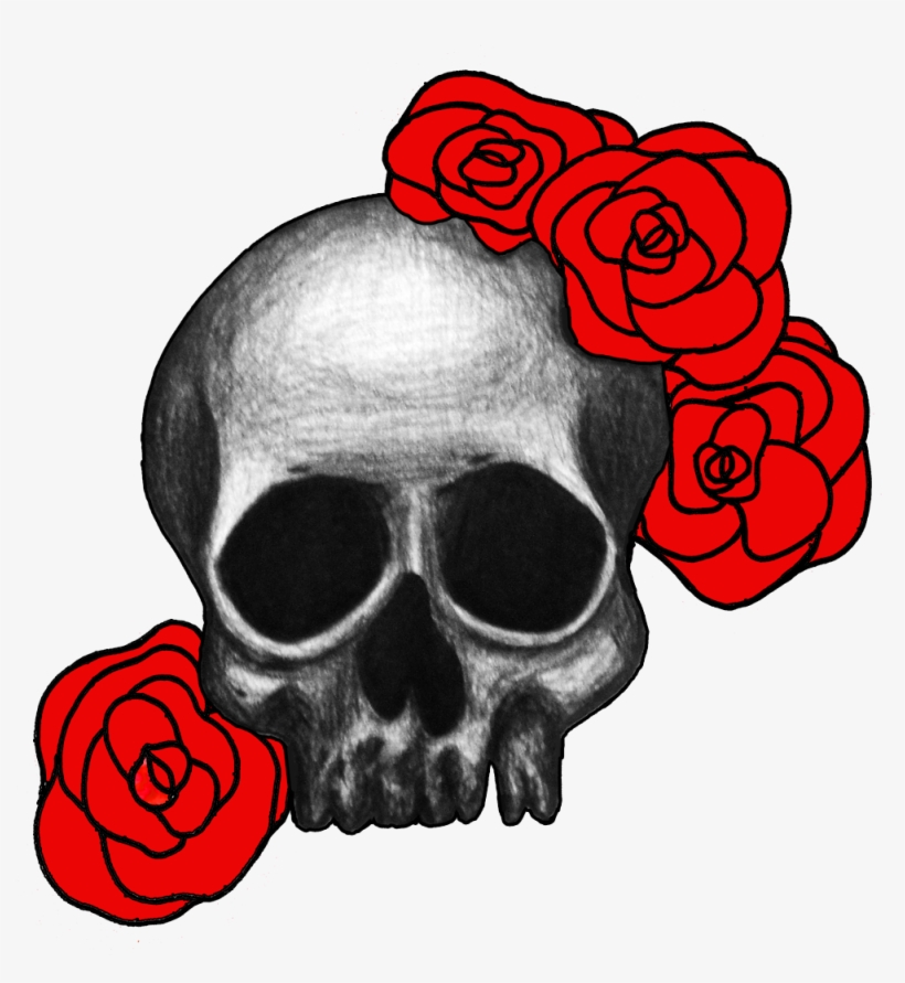 Freeuse Library Drawing At Getdrawings Com Free For - Skull And Roses Png, transparent png #204004
