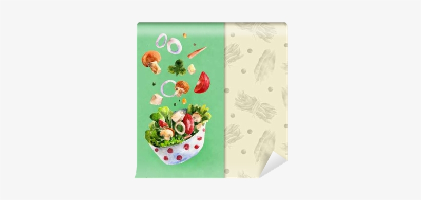 Background With Salad, Menu - Illustration, transparent png #204342