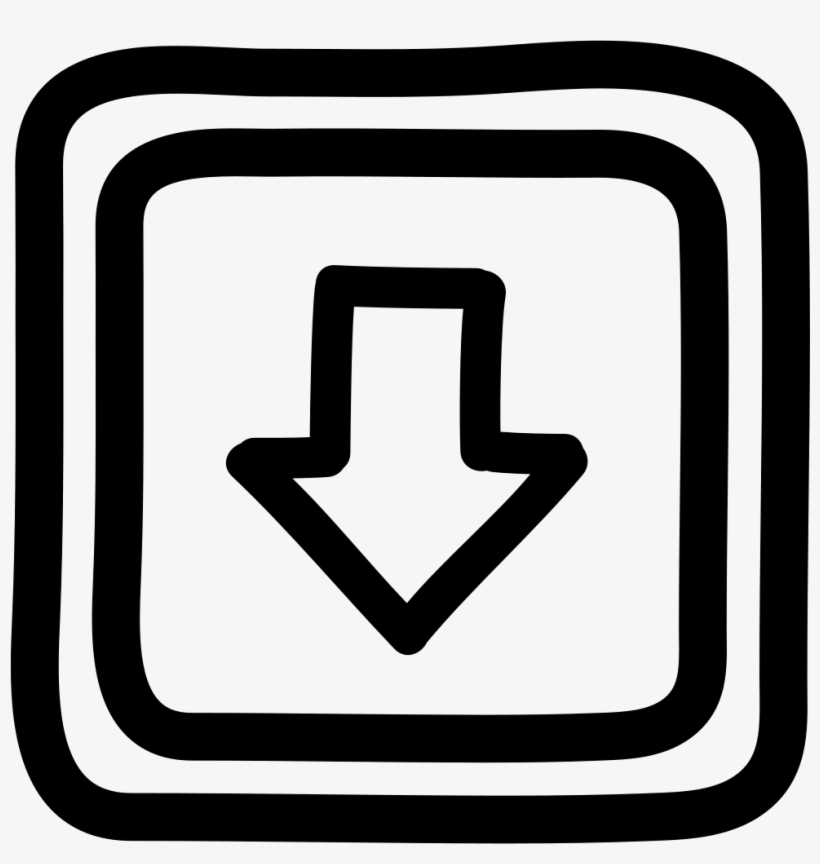 Down Button Hand Drawn Arrow And Squares Outlines Vector - Icon, transparent png #205211