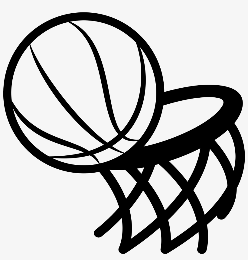 Graphic Freeuse Basketball Hoop Black And White Clipart - Black And White Basketball Hoop Clipart, transparent png #205444