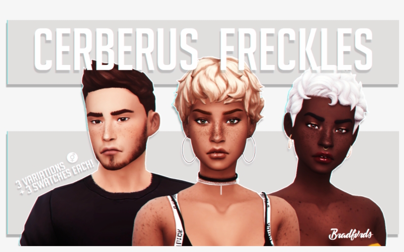 ̗̀ Cerberus Freckles [v2] ̖́- - Sims 4 Cerberus Freckles, transparent png #205567