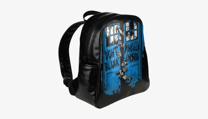 Sale Doctor Who Weeping Angels Print Leather Backpack - Shark Silhouette Multi Pocket Backpack Bag School Bag, transparent png #205701