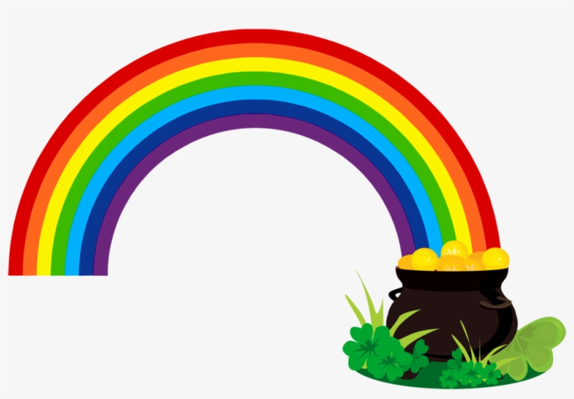 Pot Of Gold Rainbow Png Picture Black And White - St Patricks Clipart, transparent png #206028