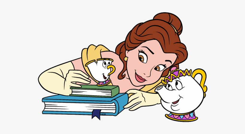 Beast Clipart Reading - Belle Mrs Potts And Chip, transparent png #206394