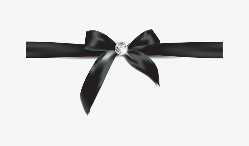 Black Bow Ribbon Png Photo - Black Ribbon Bow Png, transparent png #206438
