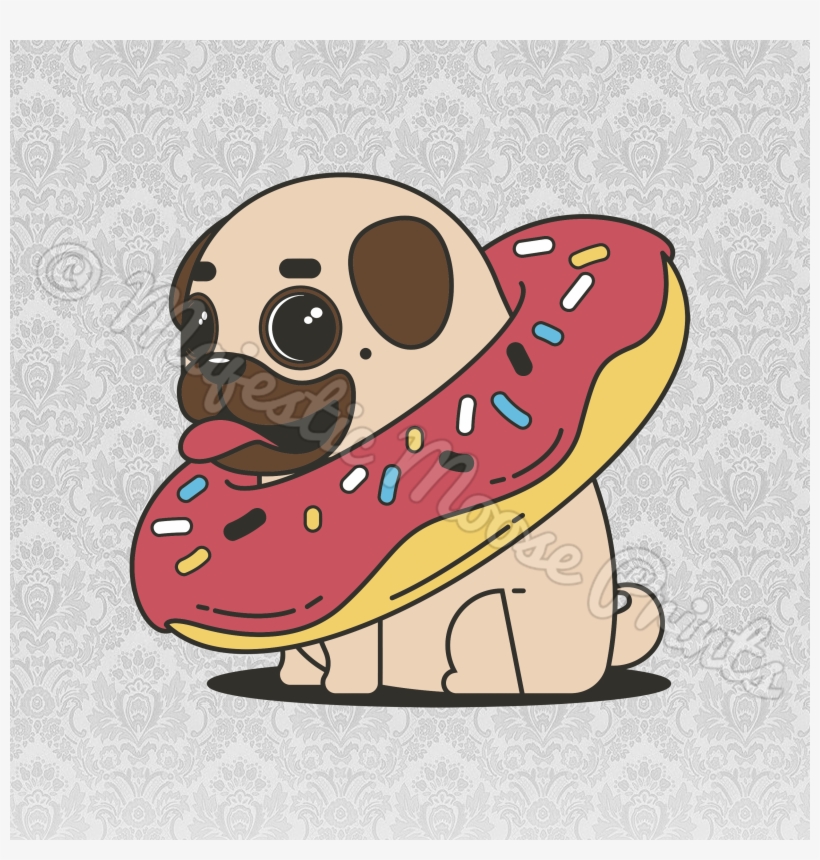 Stay Majestic - - Cute Dog In A Donut, transparent png #206833